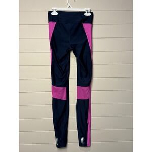 Under Armour Heatgear Compression Leggings Navy Pink XS Athletic Workout